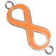 Metalen hangers - tussenzetsels " Infinity "  Zilver / Coral orange